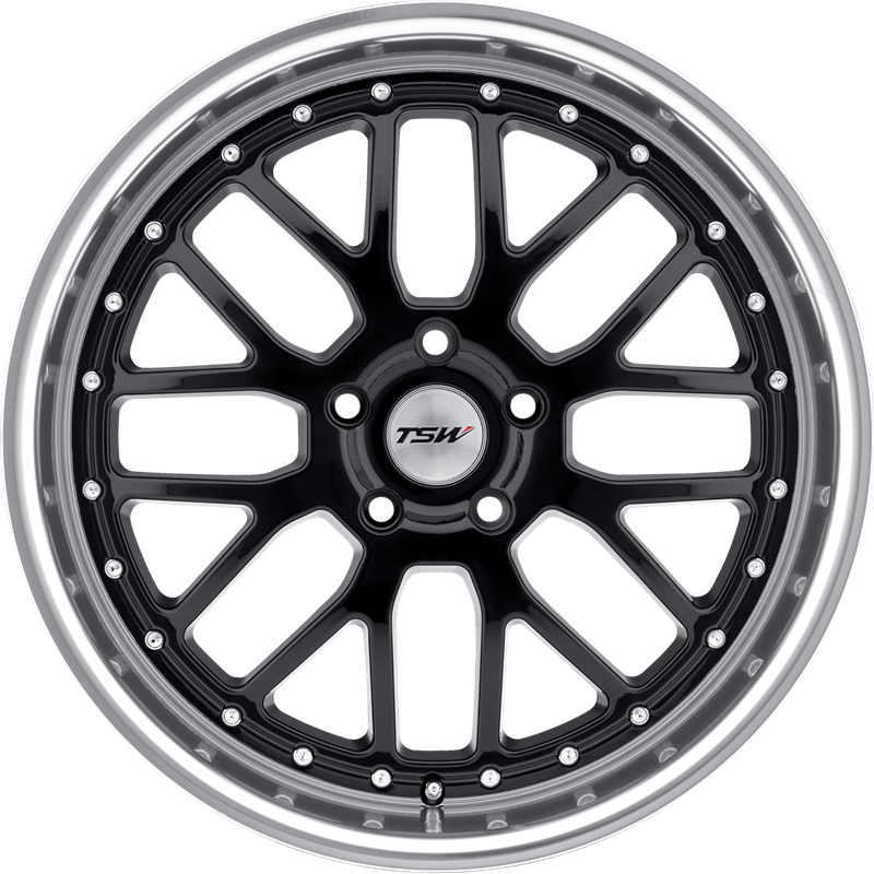 TSW 17x8 Valencia Gloss Black w/ Mirror Cut Lip +32mm