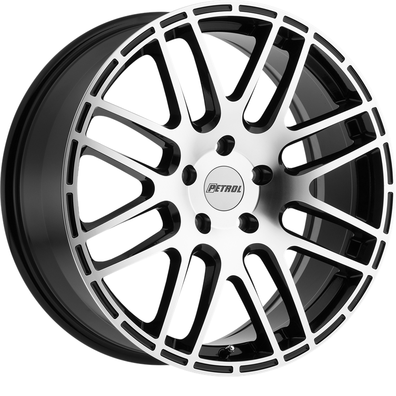 Petrol 19x8 P6A Gloss Black w/ Machine Cut Face +32mm