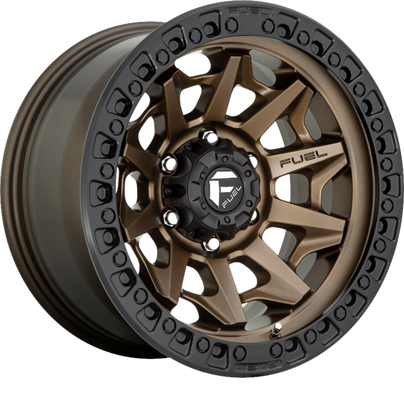 Fuel 16x8 D696 Covert Matte Bronze w/ Black Ring +1mm