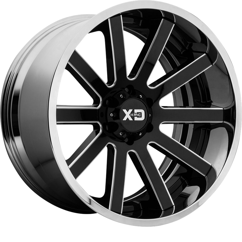 XD 20x10 XD200 Heist Chrome w/ Gloss Black Milled Lip -18mm