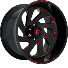 Fuel 20x12 D638 Vortex Gloss Black w/ Candy Red -44mm