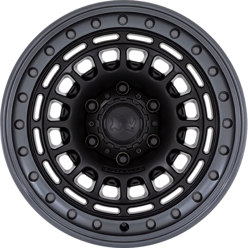 Black Rhino 17x9 BR014 Sahara Matte Black w/ Gunmetal Lip -12mm