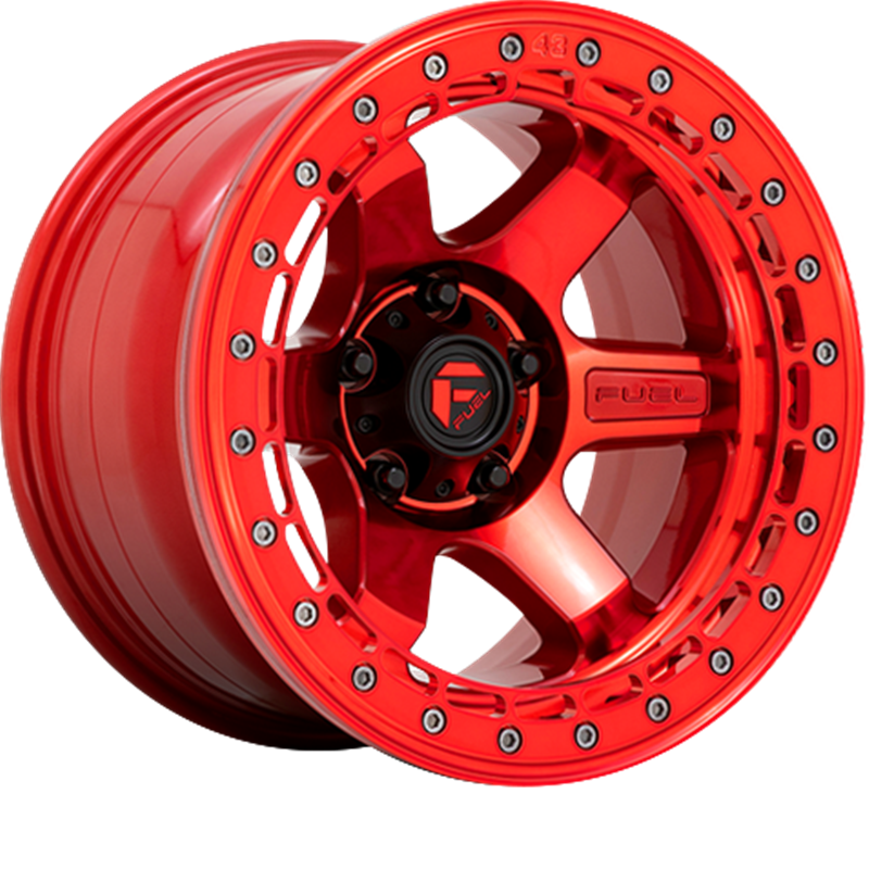 Fuel 17x8.5 D123 Block Beadlock Candy Red w/ Candy Red Ring +0mm