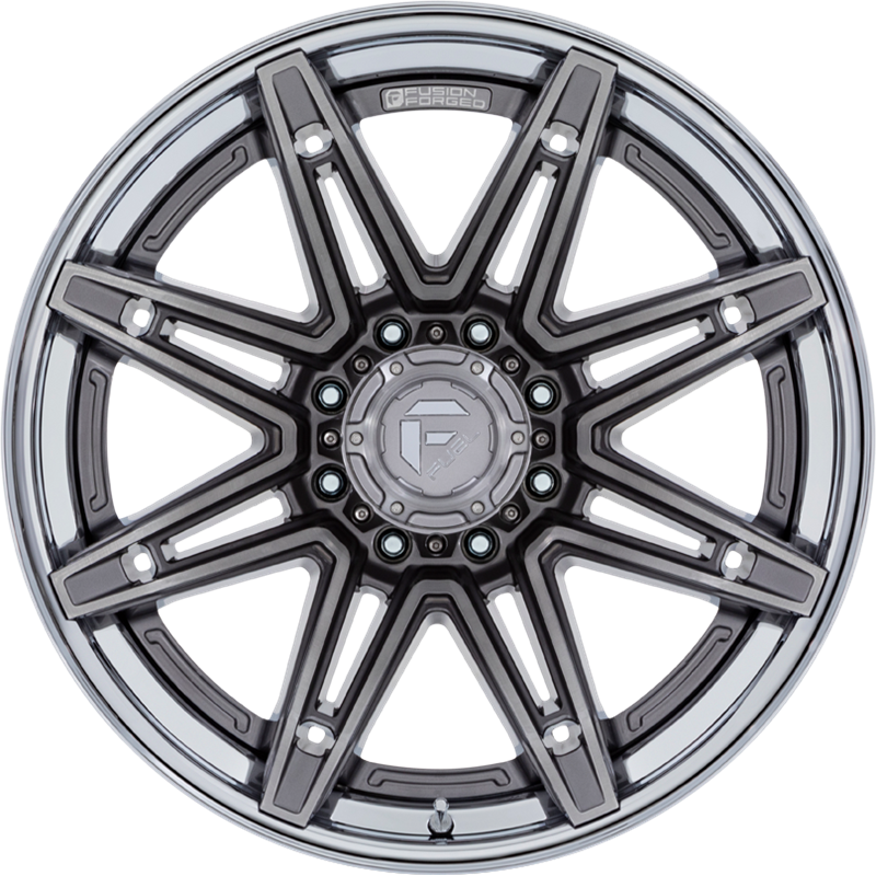 Fuel 20x10 FC401 Brawl Platinum w/ Chrome Lip -18mm