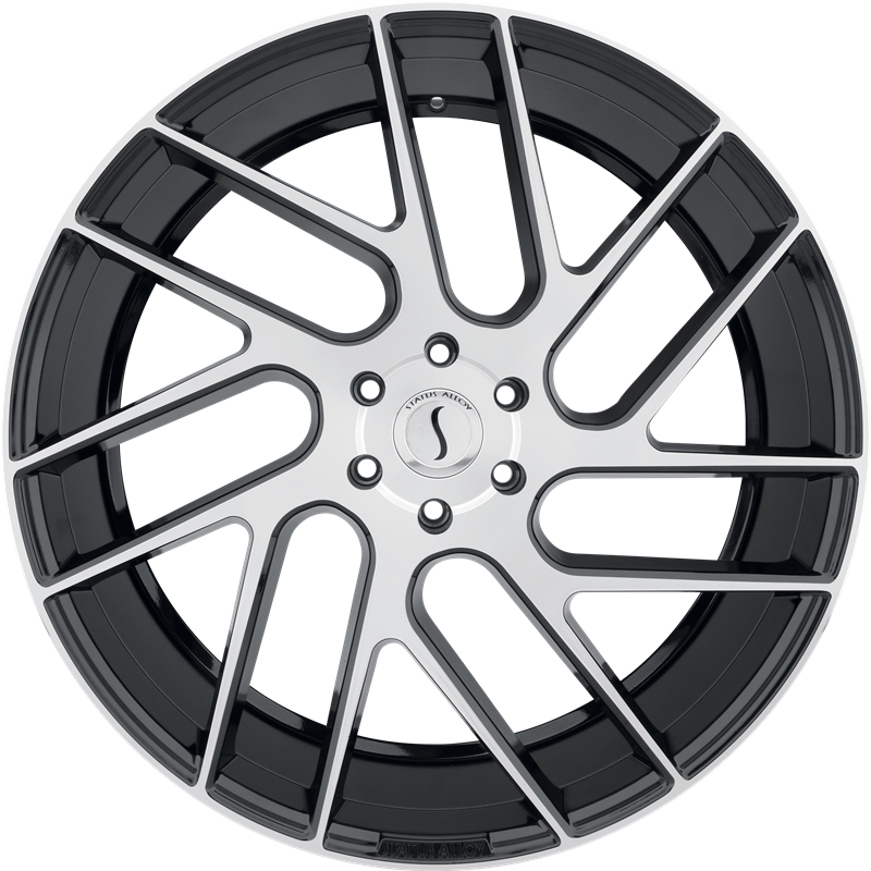 Status 20x9 Juggernaut Gloss Black w/ Machined Face +5mm