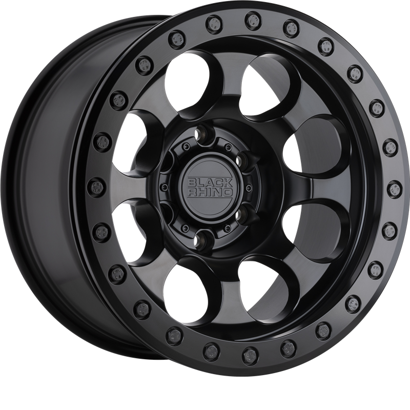 Black Rhino 17x8.5 Riot Beadlock Matte Black w/ Black Ring and Black Bolts +0mm