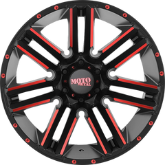 Moto Metal 20x10 MO978 Razor Satin Black Machined w/ Red Tint -24mm