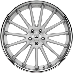 Asanti 20x10.5 ABL-24 Beta Brushed Silver w/ Chrome Lip +45mm