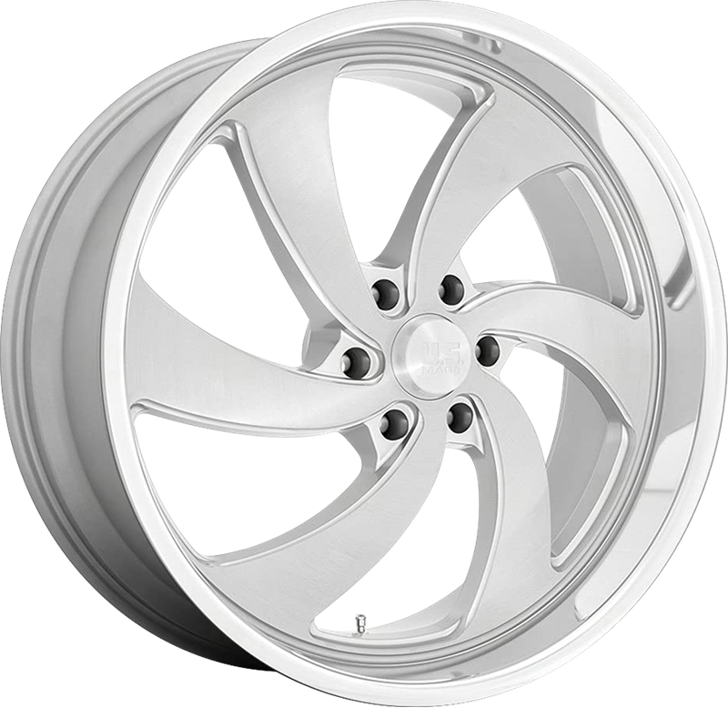 US Mags 20x8 U134 Desperado Silver w/ Brushed Face and Diamond Cut Lip +1mm