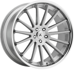 Asanti 20x10.5 ABL-24 Beta Brushed Silver w/ Chrome Lip +45mm