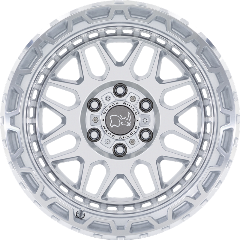 Black Rhino 20x9.5 Holcomb Gloss Silver w/ Mirror Cut Face -18mm