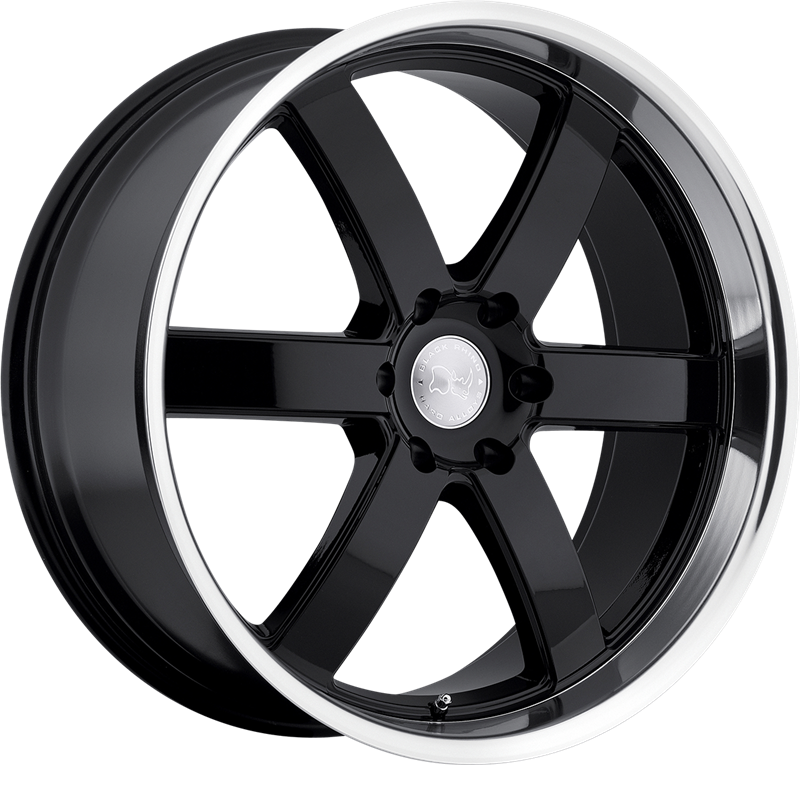 Black Rhino 20x8.5 Pondora Gloss Black w/ Machine Cut Lip +18mm