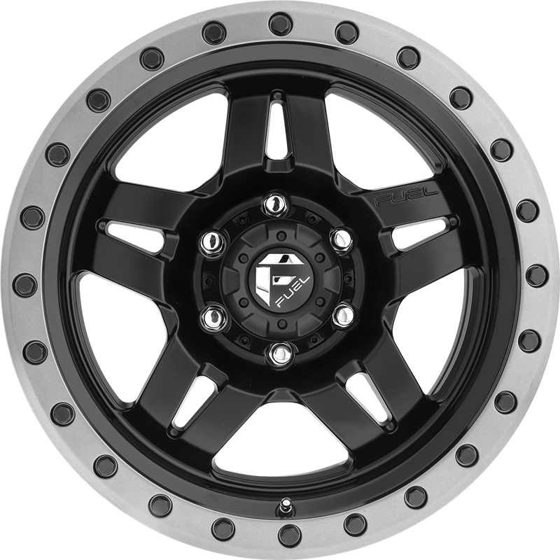 Fuel 15x10 D557 Anza Matte Black w/ Gunmetal Ring -43mm