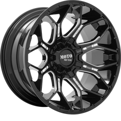 Moto Metal 20x9 MO808 Sniper Gloss Black Milled +0mm