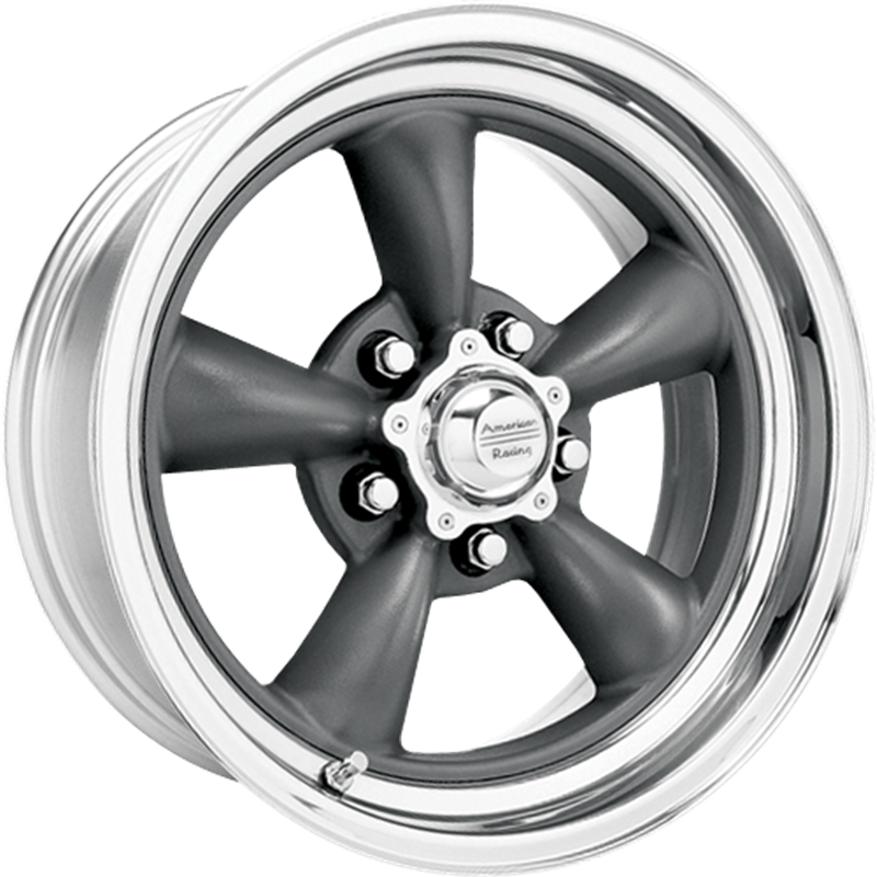 American Racing 17x11 VN205 Classic Torq Thrust II Torq Thrust Gray w/ Polished Lip +1mm