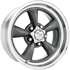 American Racing 17x11 VN205 Classic Torq Thrust II Torq Thrust Gray w/ Polished Lip +1mm