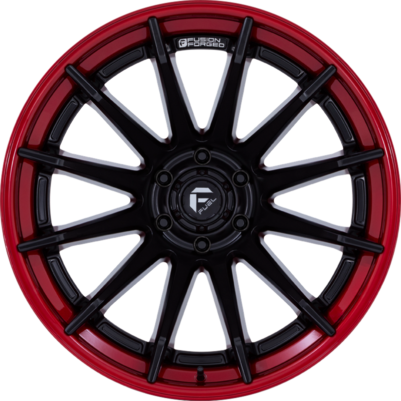 Fuel 20x9 FC403 Burn Matte Black w/ Candy Red Lip +1mm