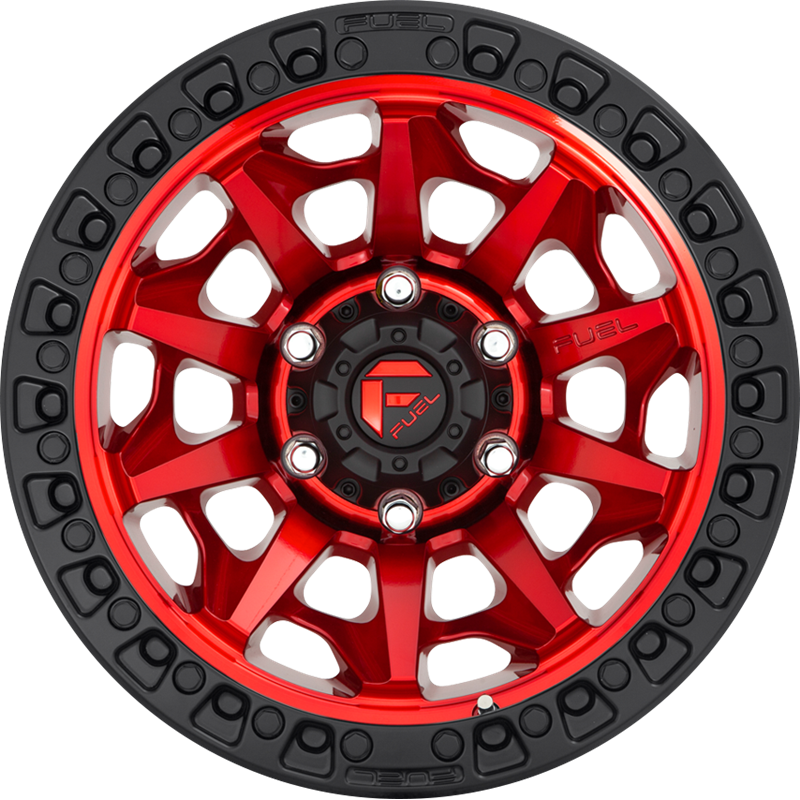 Fuel 20x10 D695 Covert Candy Red w/ Matte Black Ring -18mm