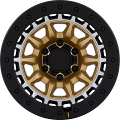 Black Rhino 17x8.5 BR016 Tusk Matte Gold w/ Machined Ring and Black Bolts -10mm