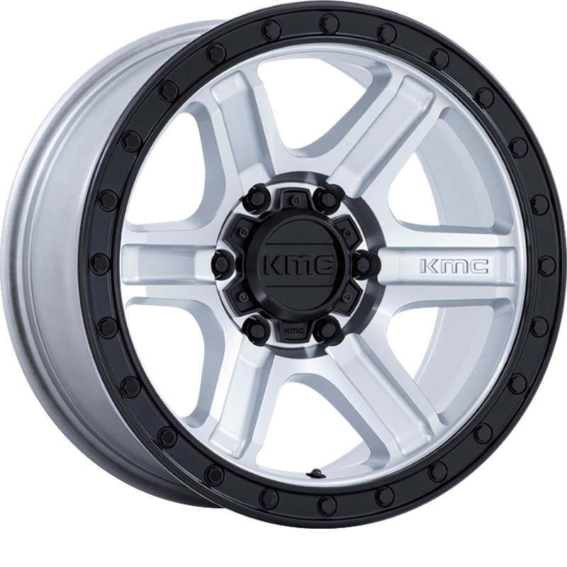 KMC 18x9 KM551 Outrun Machined w/ Gloss Black Lip +18mm