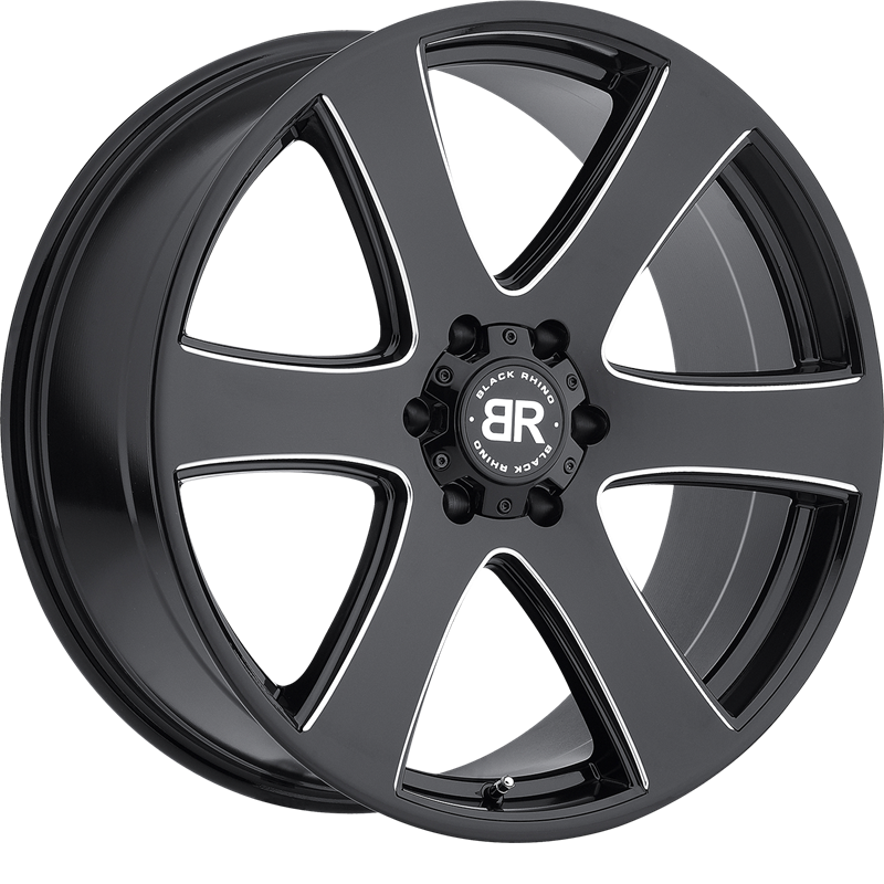 Black Rhino 20x8.5 Haka Gloss Black w/ Milled Spokes +30mm