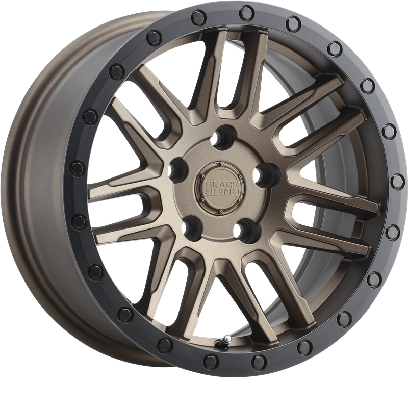 Black Rhino 17x8 Arches Matte Bronze w/ Black Lip Edge and Black Bolts +30mm