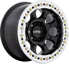 KMC 17x8.5 KM237 Riot Beadlock Satin Black w/ Machined Ring +0mm