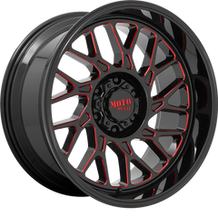 Moto Metal 20x10 MO805 Gloss Black Milled w/ Red Tint -18mm