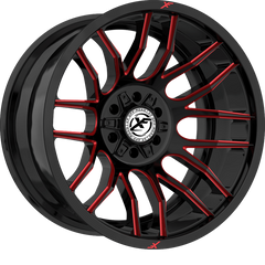 XF Off-Road 20x10 XF-232 Gloss Black w/ Red Milling -12mm