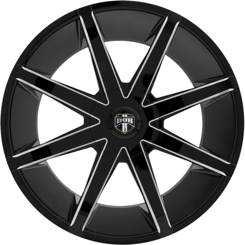 DUB 20x8.5 S109 Push Gloss Black Milled +10mm