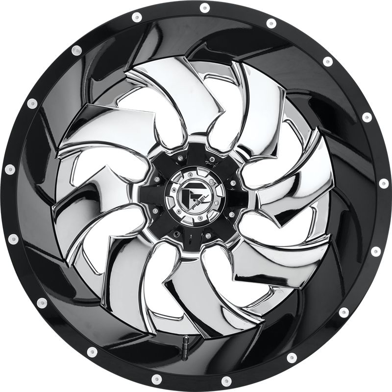 Fuel 20x9 D240 Cleaver Chrome Face w/ Gloss Black Lip +20mm