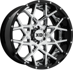 XD 20x10 XD203 Choptstix Chrome w/ Gloss Black Milled Lip -18mm