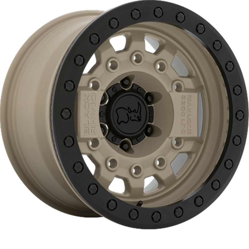 Black Rhino 17x8.5 Avenger Beadlock Desert Sand w/ Black Hardware +0mm