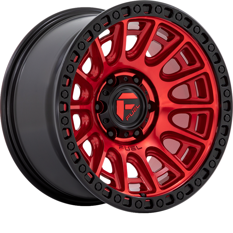 Fuel 17x8.5 D834 Cycle Candy Red w/ Black Ring +34mm