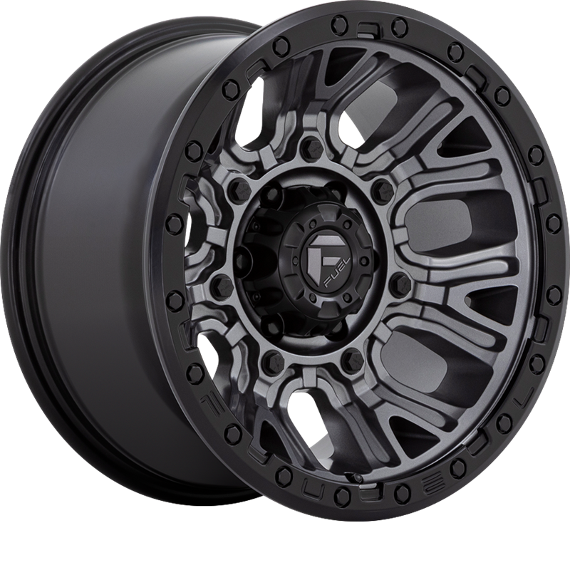 Fuel 20x10 D825 Traction Matte Gunmetal w/ Black Bead Ring -18mm