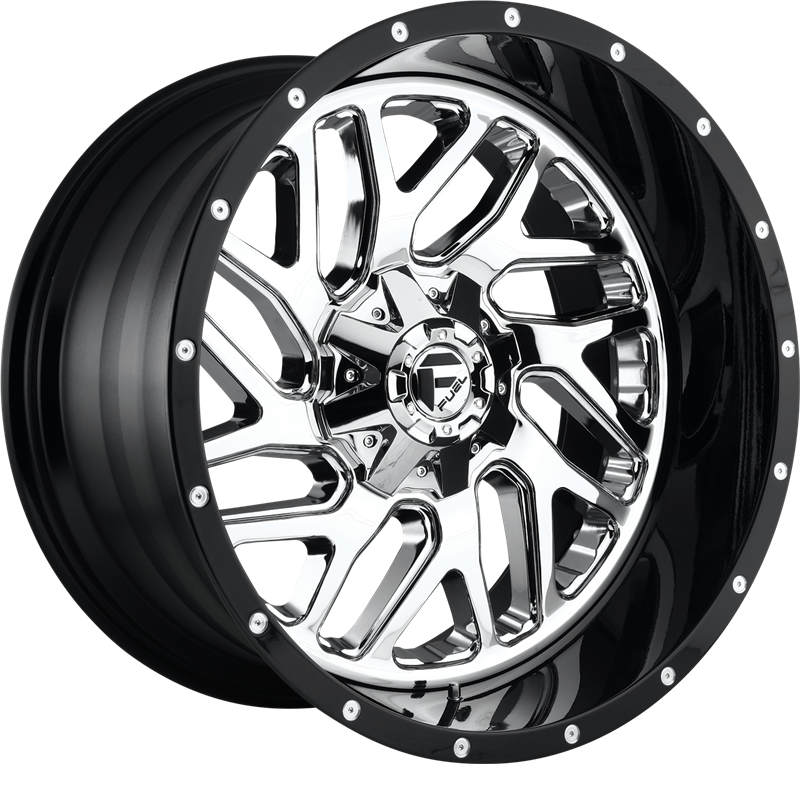 Fuel 20x10 D211 Triton Chrome Face w/ Gloss Black Lip -19mm