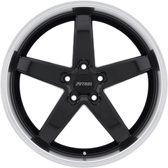 Petrol 17x8 P1B Gloss Black w/ Machine Cut Lip +32mm