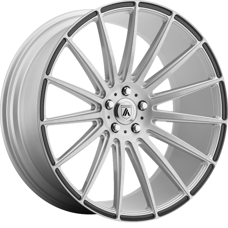 Asanti 20x9 ABL-14 Polaris Brushed Silver w/ Carbon Fiber Insert +45mm