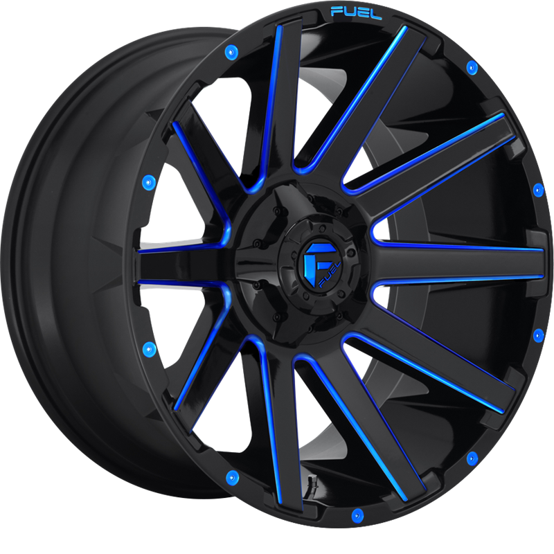 Fuel 20x10 D644 Contra Gloss Black w/ Candy Blue -18mm