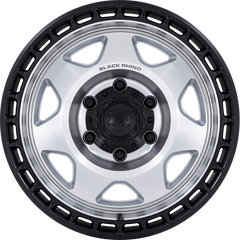 Black Rhino 17x8.5 BR018 Voyager Silver w/ Machined Face and Matte Black Lip -10mm