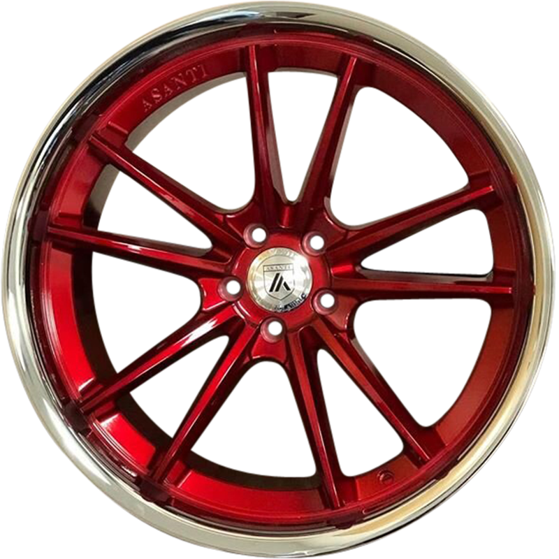 Asanti 20x10.5 ABL-23 Sigma Candy Red w/ Chrome Lip +38mm