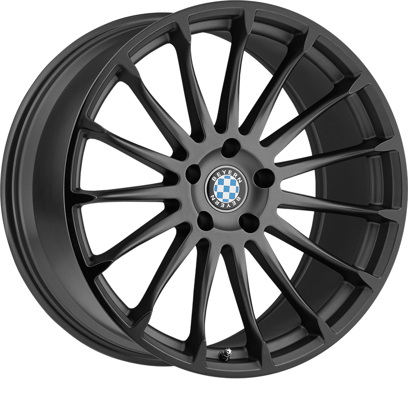 Beyern 19x9.5 Aviatic Matte Gunmetal w/ Gloss Black Lip +25mm