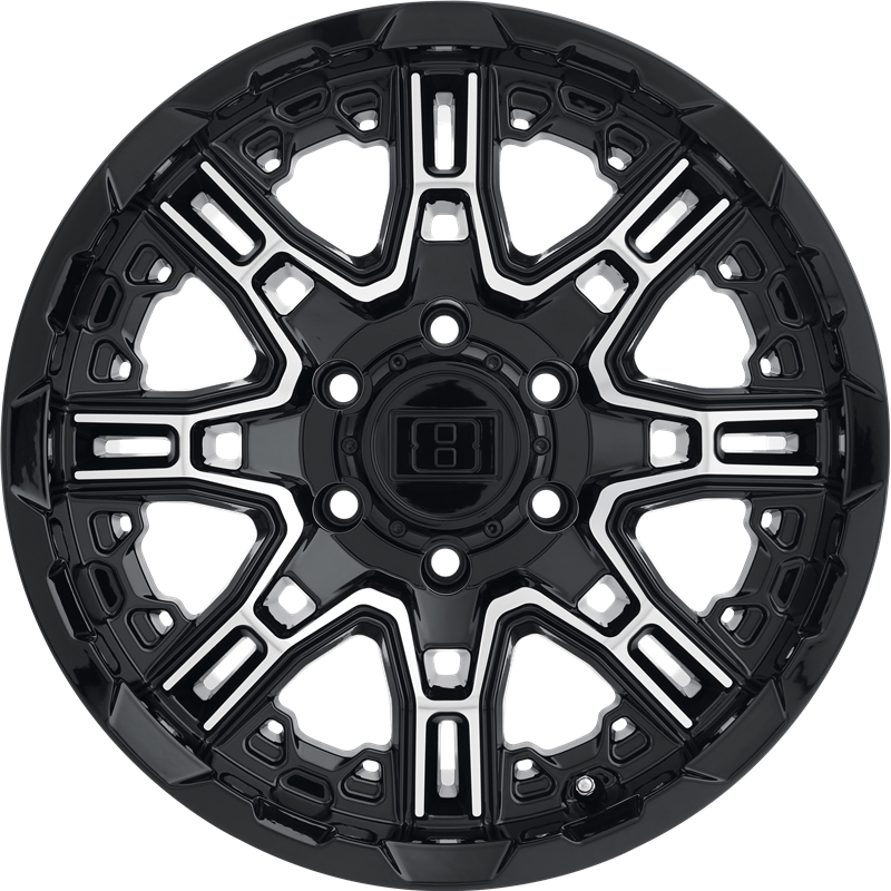 Level 8 16x8.5 Slingshot Gloss Black w/ Machined Face +10mm