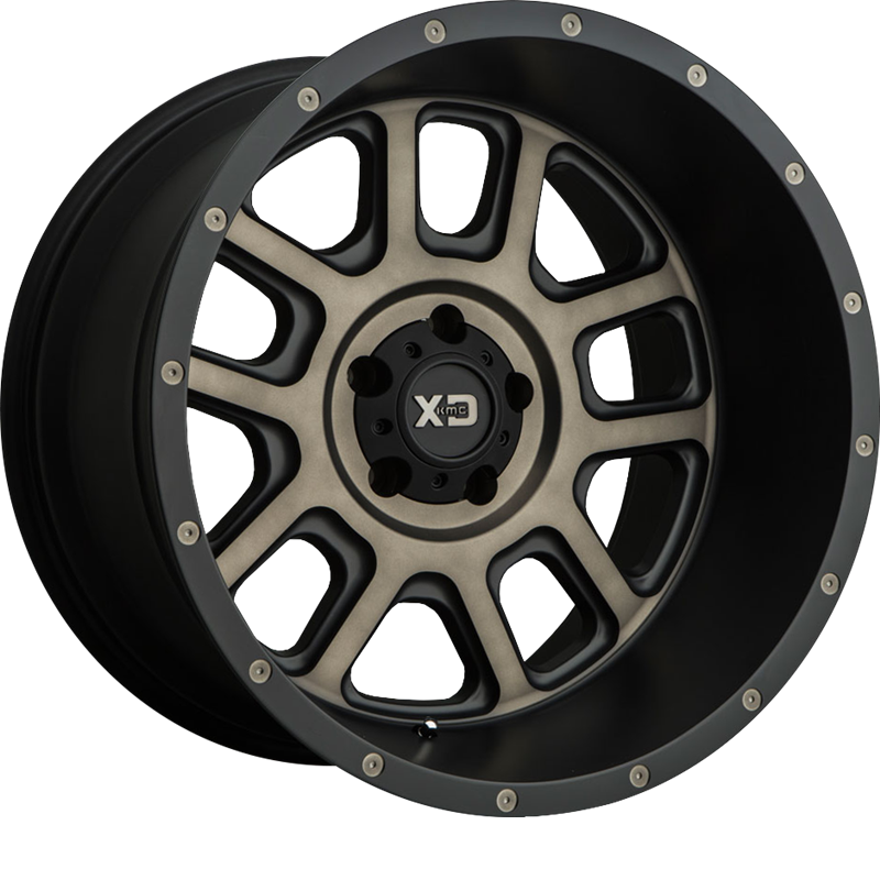 XD 20x9 XD828 Delta Matte Black w/ Dark Tint Clear -12mm