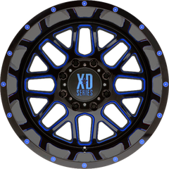 XD 20x10 XD820 Grenade Satin Black Milled w/ Blue Clear Coat -24mm