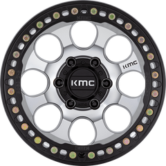 KMC 17x9 KM237 Riot Beadlock Satin Black w/ Machined Face -12mm