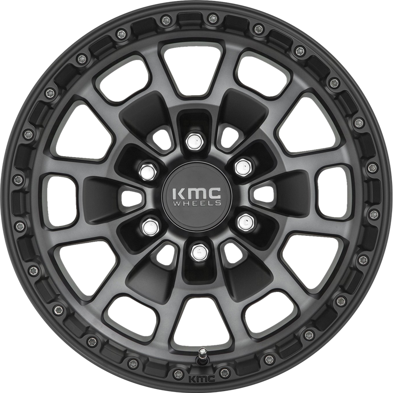 KMC 17x8.5 KM718 Summit Satin Black w/ Gray Tint +0mm