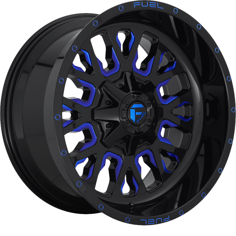 Fuel 20x10 D645 Stroke Gloss Black w/ Candy Blue -19mm