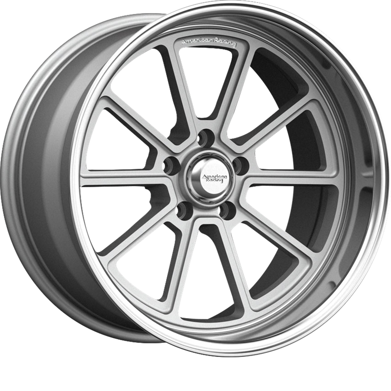 American Racing 18x10 VN510 Draft Vintage Silver w/ Diamond Cut Lip +0mm