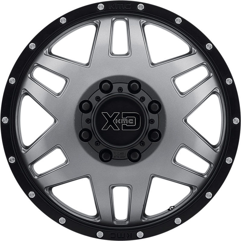 XD 17x6.5 XD130 Machete Dually Matte Gray w/ Black Ring -155mm